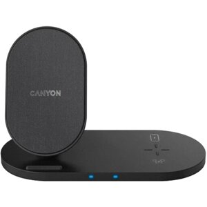 Зарядное устройство беспроводное Canyon Qi WS-202 3 в 1, 15W, черное