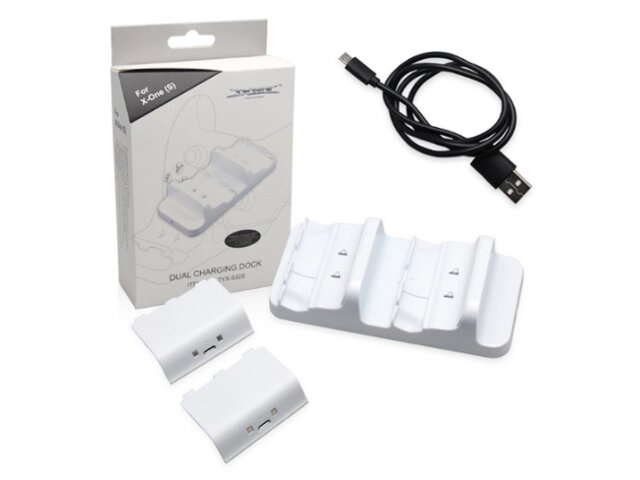 Зарядное устройство Dobe TYX-532S Dual Charging Stantion + Battery Pack 600mAh White для Xbox One S от компании Admi - фото 1