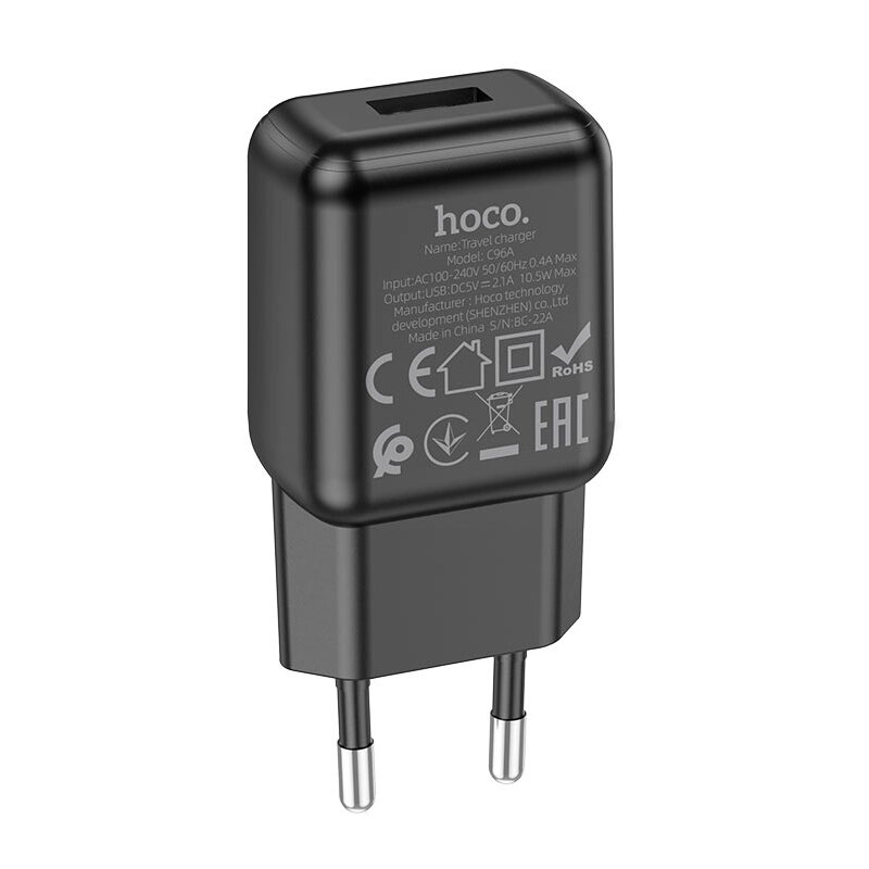 Зарядное устройство Hoco C96A USB Black 6931474765963 от компании Admi - фото 1