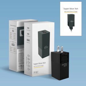 Зарядное устройство iLEPO GaN 65 Вт PD быстрое настенное зарядное устройство USB для iPhone 12 Pro Max для Samsung Galax
