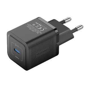 Зарядное устройство Vention 1xUSB Type-C GaN 20W Black FEPW0-EU