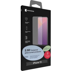 Защитное стекло Everstone для Apple iPhone 13/13 Pro 2.5D Full Glue (черная рамка)