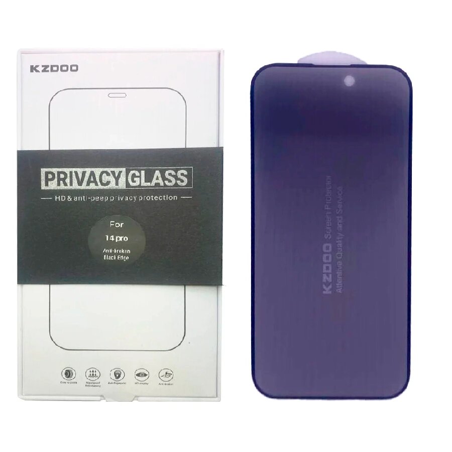 Защитное стекло KZDOO Anti-Dust для iPhone 14 Pro полноэкранное черное от компании Admi - фото 1