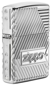 Зажигалка ZIPPO Armor с покрытием High Polish Chrome, латунь/сталь, серебристая, 36x12x56 мм