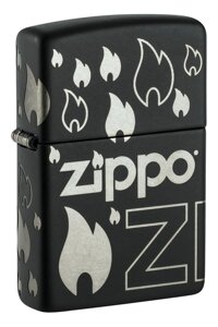 Зажигалка ZIPPO Classic с покрытием Black Matte, латунь/сталь, черная, матовая