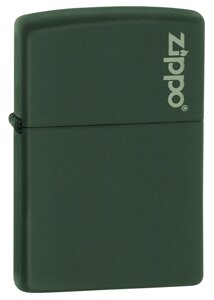 Зажигалка ZIPPO Green Matte, латунь с порошковым покрытием, зеленая, матовая, 36х56х12 мм