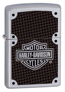 Зажигалка ZIPPO Harley-Davidson, латунь/сталь с покрытием Satin Chrome, серебристая, 36x12x56 мм