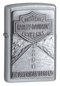 Зажигалка ZIPPO Harley-Davidson Легенда, с покрытием Street Chrome