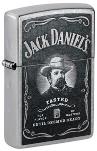Зажигалка ZIPPO Jack Daniels с покрытием Street Chrome, латунь/сталь, серебристая