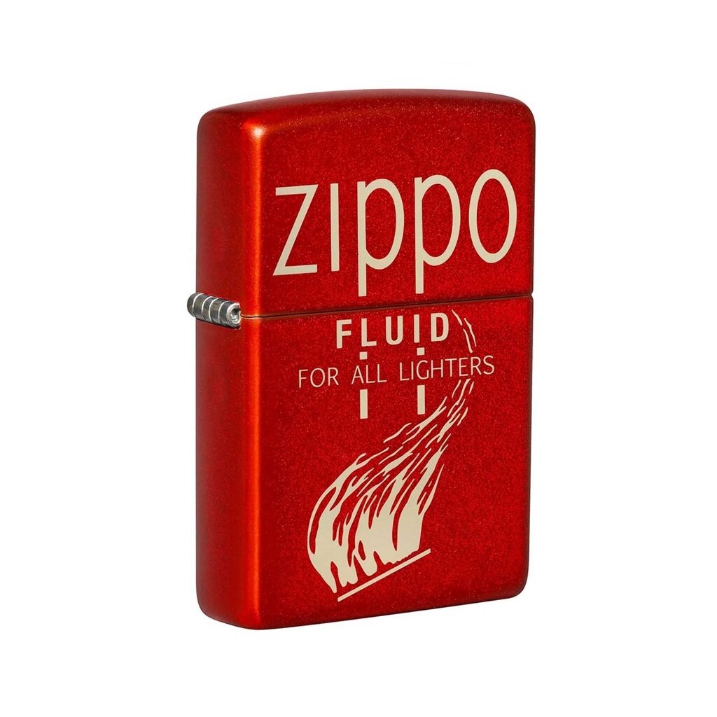 Зажигалка ZIPPO Retro с покрытием Metallic Red, латунь/сталь, красная, 38x13x57 мм от компании Admi - фото 1