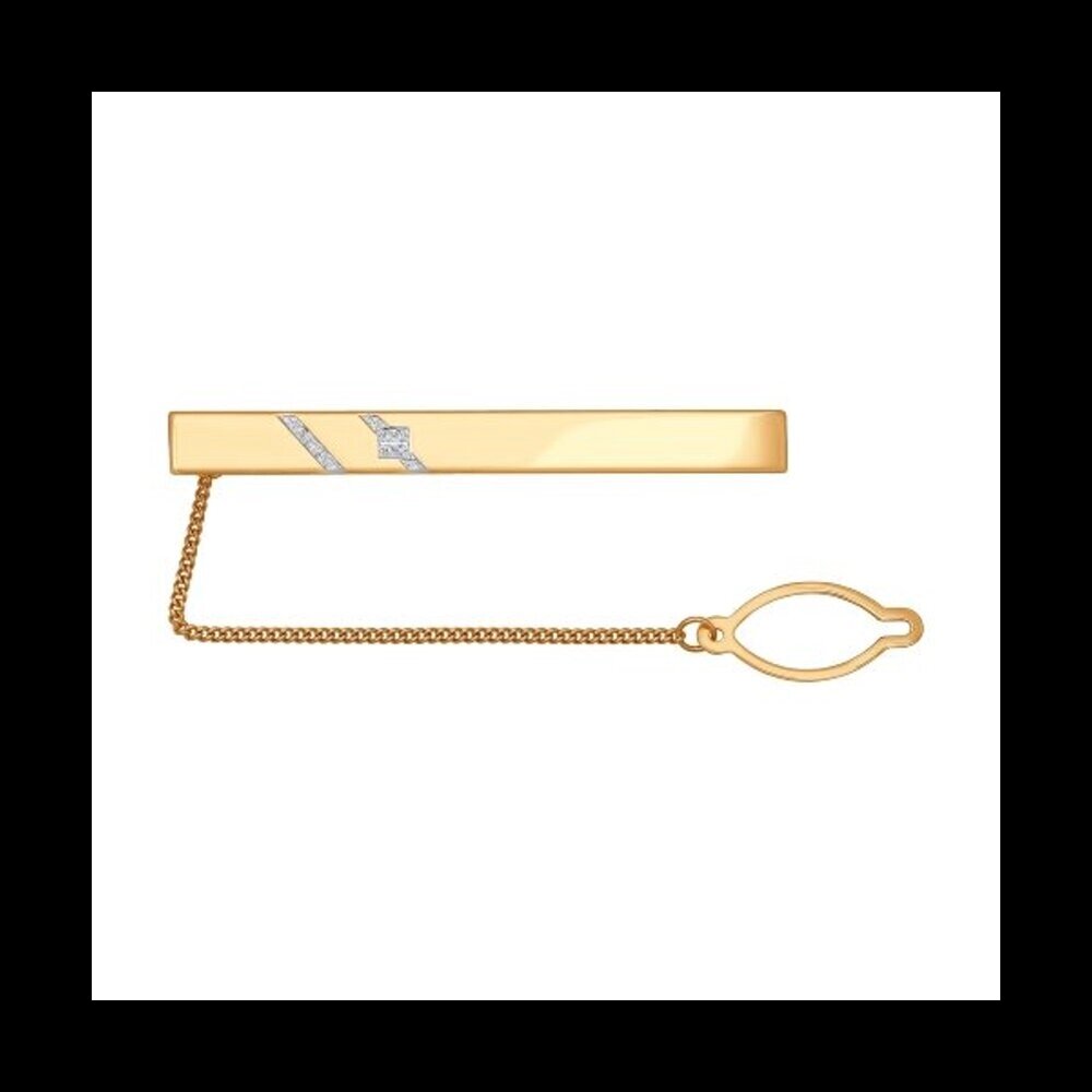 Зажим для галстука SOKOLOV из золота с фианитами от компании Admi - фото 1