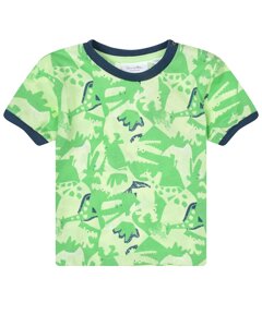 Зеленая футболка с принтом крокодилы Sanetta Kidswear