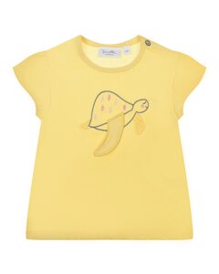 Желтая футболка с принтом морская черепаха Sanetta Kidswear