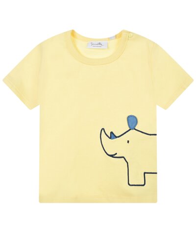 Желтая футболка с вышивкой носорог Sanetta fiftyseven