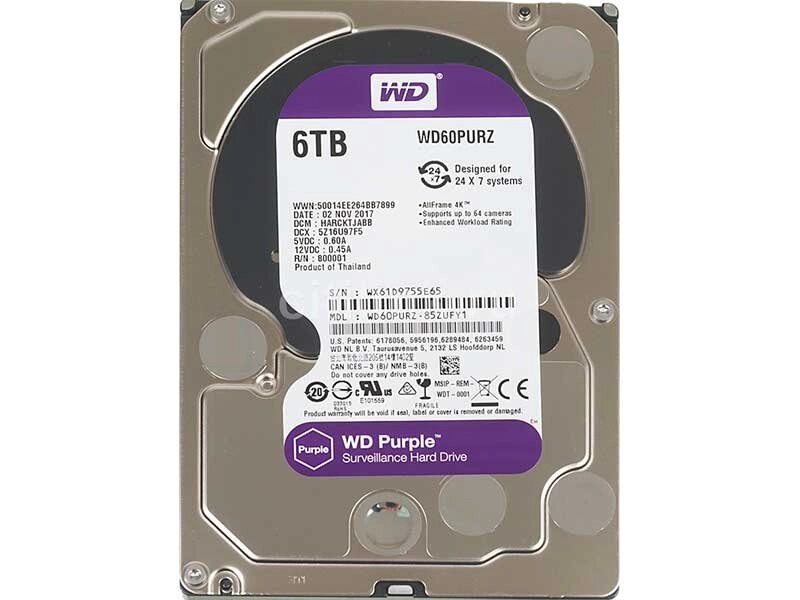 Жесткий диск Western Digital 6Tb Purple WD63PURZ от компании Admi - фото 1