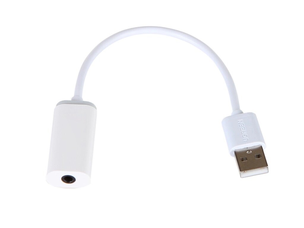 Звуковая карта Ugreen US206 USB-A Male - 3.5mm Aux White 30712 от компании Admi - фото 1