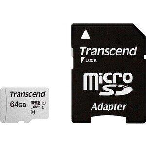 Карта памяти Transcend microSDXC 64Gb Class10 TS64GUSD300S-A + adapter