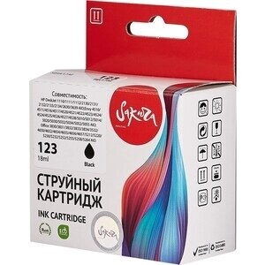 Картридж Sakura F6V17AE (123 Black) для HP, черный, 18 мл., 600 к.