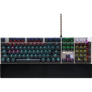 Клавиатура Canyon Wired Gaming Keyboard, Black 104 mechanical switches,60 million times key life, 22 types of lights, Removable (CND-SKB7-RU)