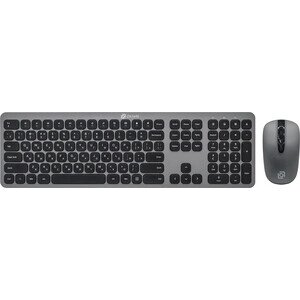 Клавиатура + мышь Oklick 300M клав: серый мышь: серый/черный USB беспроводная slim (1488402)