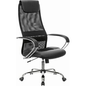Кресло офисное Brabix Premium Stalker EX-608 CH хром ткань-сетка/кожзам черное (532091)