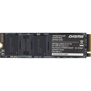 Накопитель SSD digma PCI-E x4 512gb DGSM3512GS33T MEGA S3 M. 2 2280 (DGSM3512GS33T)