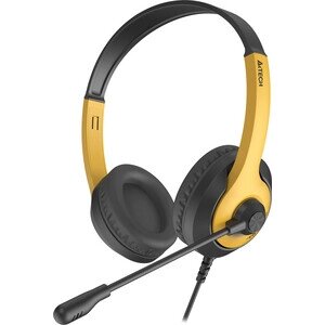 Наушники с микрофоном A4Tech Fstyler FH100U желтый/черный 2м накладные USB оголовье (FH100U (BUMBLEBEE