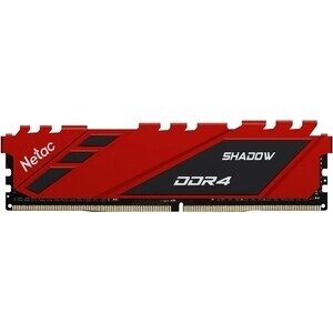 Память оперативная NeTac Shadow DDR4-3200 8G C16 Red, 16-20-20-40, 1.35V, XMP, Радиатор