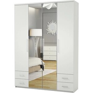 Шкаф четырехдверный Шарм-Дизайн Комфорт МКЯ2-43 160х60 с зеркалом, белый