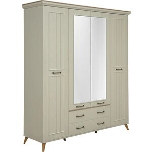 Шкаф для одежды ОЛМЕКО 61.10 Бэлла (4-х дверный с зеркалом) (белый/небула) (ML876880532)