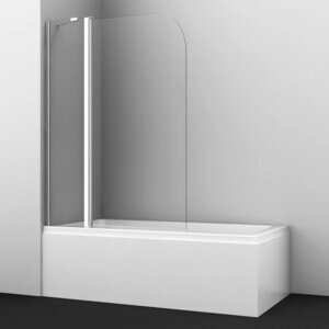 Шторка для ванны Wasserkraft Leine 110х140 прозрачная, хром (35P02-110)
