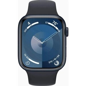 Смарт-часы Apple Watch Series 9 A2980 45мм OLED корп. темная ночь Sport Band рем. темная ночь разм. брасл. 140-190мм (MR993LL/A)