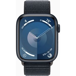 Смарт-часы Apple Watch Series 9 A2980 45мм OLED корп. темная ночь Sport Band рем. темная ночь разм. брасл. 160-210мм (MR9A3ZP/A)