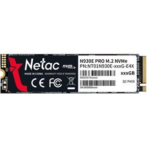 SSD накопитель netac N930E pro pcie 3 x4 M. 2 2280 nvme 3D NAND SSD 256GB, R/W up to 2040/1270MB/s 3Y