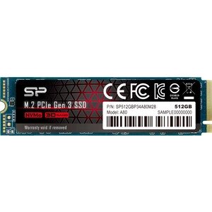 SSD накопитель silicon power 512GB P34A80, M. 2 2280, PCI-E 3x4,R/W - 3200/3000 MB/s]
