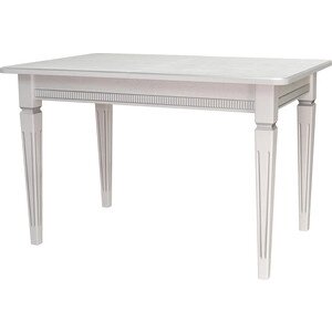 Стол обеденный Мебелик Васко В 86Н белый/серебро 120/170x80 (П0003526)