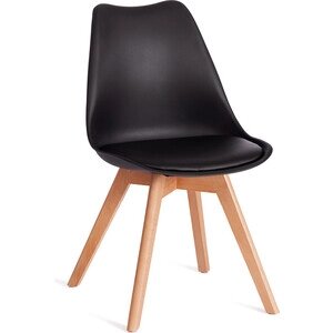 Стул TetChair Tulip (mod 73-1) дерево/пластик/экокожа 47,5x55x80 см черный