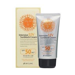 3W CLINIC Интенсивный солнцезащитный крем для лица Intensive UV Sunblock Cream SPF50+ PA
