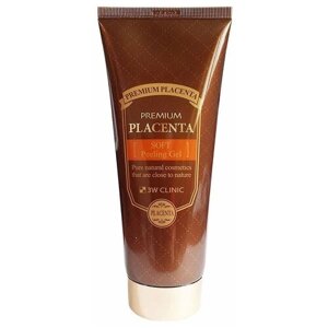 3W Clinic пилинг-гель для лица с протеинами Premium Placenta Soft Peeling Gel, 180 мл