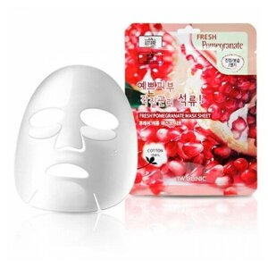 3W CLINIC Тканевая маска для лица с экстрактом граната Fresh Pomegranate Mask Sheet