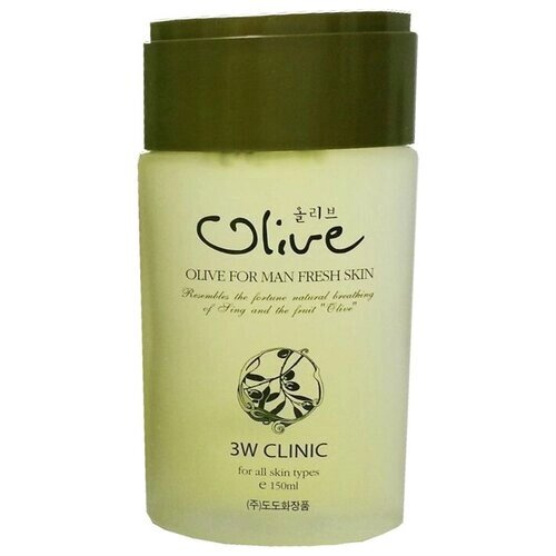 3W Clinic Тоник увлажняющий Olive For Man Fresh Skin, 150 мл/150 г