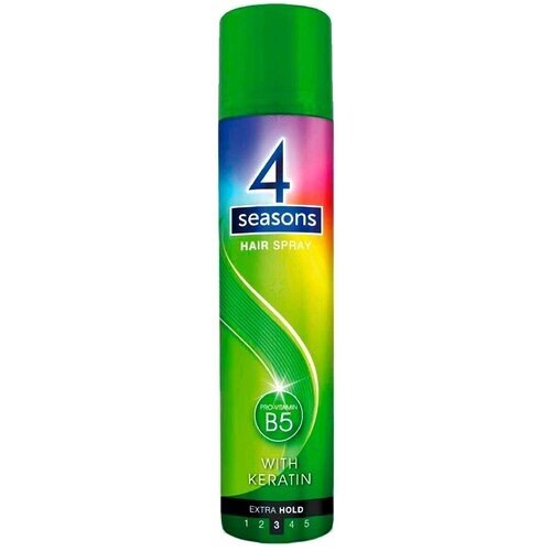 4 Seasons Hair Spray Pro-Vitamin B5 3 Extra Hold Лак для волос с протеинами шелка Экстра фиксация 400 мл