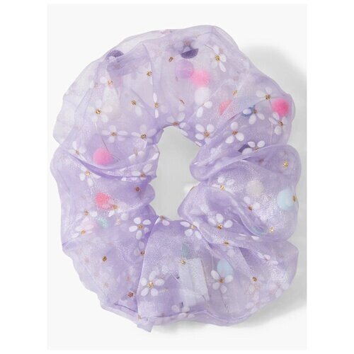 40051, Резинка для волос Happy Baby светящаяся, с разноцветными шариками, фиолетовая