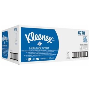 6778 Бумажные полотенца в пачках Kleenex белые двухслойные (15 пач х 124 л)