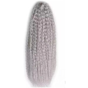 Афрокудри для наращивания волос мелкая волна, 100гр омбре серый, 60 см