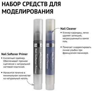 Alex Beauty Concept Cредство для обезжиривания ногтей и снятия липкого слоя Nail Cleaner 3 мл. Праймер Nail Softener Primer 3 мл.