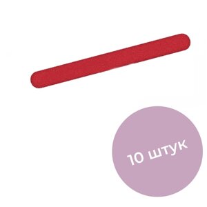 Alex Beauty Concept Пилка для ногтей прямая 80/100, цвет красный, 10 штук