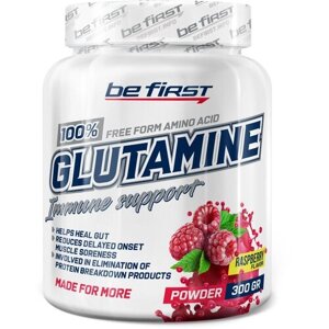 Аминокислота Be First Glutamine Powder, малина, 300 гр.