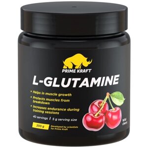 Аминокислота Prime Kraft L-Glutamine, дикая вишня, 200 гр.