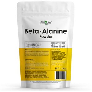 Аминокислоты Бета аланин, выносливость Atletic Food Beta-Alanine Powder - 100 грамм, натуральный (20 порций)